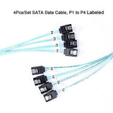 Pi+® (PiPlus®) High Speed 6Gbps 4pcs/Set Sata Cable SAS Cable for Server