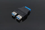 Pi+® (PiPlus®) 2 Port USB 3.0 to 20 Pin Adapter Internal Usb Motherboard Connection-2units