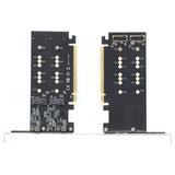 Pi+® (PiPlus®) PCI-E 3.0 X16 to 2-Port M.2 NVME SSD Adapter Card