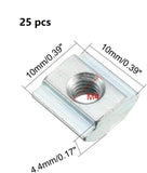 M4 T-Nut for 20x20 Aluminum Extrusions/Aluminum Profile (Qty: 25 pcs)