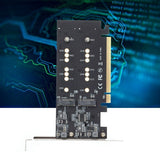 Pi+® (PiPlus®) PCI-E 3.0 X16 to 2-Port M.2 NVME SSD Adapter Card