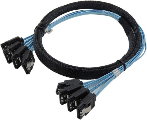 Pi+® (PiPlus®) High Speed 6Gbps 4pcs/Set Sata Cable SAS Cable for Server