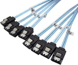 Pi+® (PiPlus®) High Speed 6Gbps 4pcs/Set Sata Cable SAS Cable for Server