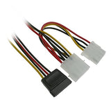 Pi+® (PiPlus®) 4-Pin Molex Male to 15-Pin SATA Female and 4-Pin Molex Female Power Cable-2unit