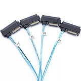 SFF-8643 Internal Mini SAS HD to (4) 29pin SFF-8482 connectors with SAS 15pin Power Port 12GB/S Cable