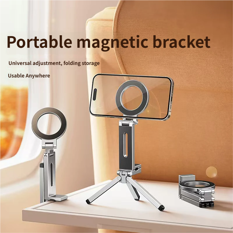 4-in-1 Magnetic Phone Tripod Stand & Selfie Stick with Desk Clamp for iPhone & Android