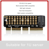 Pi+® (PiPlus®) M.2 NGFF NVMe SSD to PCIE 3.0 X16/X8/X4 Adapter for 1U/2U Server and Low Profile PC