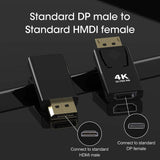 Pi+® (PiPlus®) 4K DP to HDMI Adapter Male to Female1.4V Black