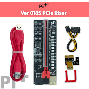 Pi+®(PiPlus®) VER018S Miner Card PCI-E 1X To 16X USB3.0 6PIN GPU Riser Card