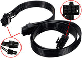 Pi+®(PiPlus®) PSU 8 Pin Male to Dual PCIe 2X 8 Pin (6+2) Male Power Cable