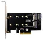 Pi+®(PiPlus®) Dual M.2 PCIE Adapter for 1slot SATA (b Key) & 1slot PCIE NVMe SSD (m Key)