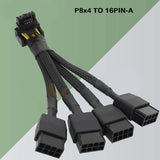 Pi+® (PiPlus®) 4x 8pin PCIe to 16pin 12VHPWR Cable 90 Degree Elbow Applicable (TYPE A & B)