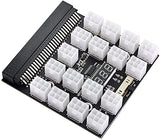 Pi+® (PiPlus®) 64 Pin to 17x(6Pin) Breakout Board+17pcs 18AWG/16AWG PCI-E 6Pin to 6+2Pin Cables