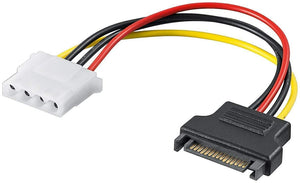 Pi+® (PiPlus®) SATA 15pin Male Power Connecter to Molex IDE 4pin Female Adapter Cable-5unit