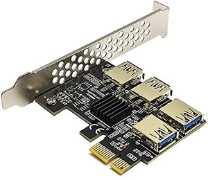 Pi+® (PiPlus®) PCI-E 1X to External 4 USB 3.0 Adapter Multiplier Card