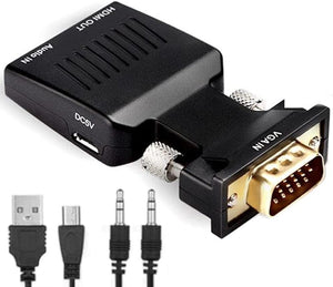 Pi+® (PiPlus®) VGA to HDMI Adapter with Audio PC to TV Monitor Projector 1080P Active Converter