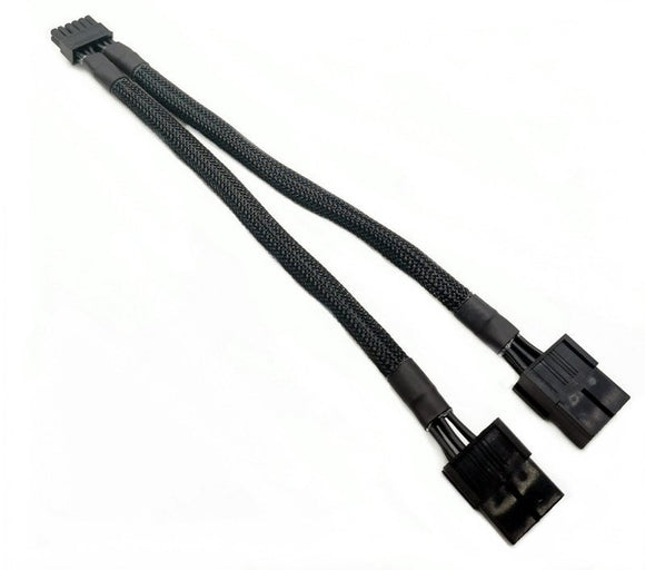 Pi+® (PiPlus®) Dual PCIe 8 Pin Female to Mini 12 Pin Male GPU Power Adapter Cable