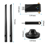 Pi+® (PiPlus®) Wireless USB WiFi Adapter - 1200Mbps Dual Band 2.4GHz/300Mbps 5.8GHz/867Mbps- 5dBi