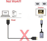 Pi+® (PiPlus®) 8K Mini DP Male to HDMI 2.1 Female Converter Cable