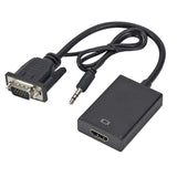 Pi+® (PiPlus®) VGA Male to HDMI Female Output 1080P HD+Audio Cable-TV AV Video Cable Converter Adapter