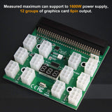 Pi+® (PiPlus®) PCIE 12V 64 Pin to 12x 6 Pin Power Supply Server Adapter Breakout Board