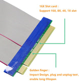 Pi+® (PiPlus®) PCIe 16x to 16x Powered Flexible Riser Extender Cable with Molex Power Cable