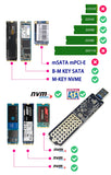 Pi+® (PiPlus®) Nvme to USB 3.1 Adapter Type A Card Converter Reader with Key B/Key B+M