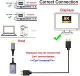 Pi+® (PiPlus®) 8K Mini DP Male to HDMI 2.1 Female Converter Cable