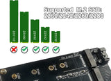 Pi+®(PiPlus®) Dual M.2 PCIE Adapter for 1slot SATA (b Key) & 1slot PCIE NVMe SSD (m Key)