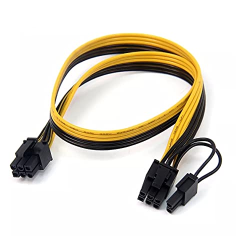 Pi+® (PiPlus®) 18AWG 6Pin to Single 8pin PCI-E Male-to-Male Adapter Cable-50cm