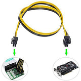 Pi+® (PiPlus®) 18AWG 6Pin to Single 8pin PCI-E Male-to-Male Adapter Cable-50cm