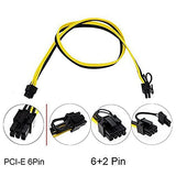 Pi+® (PiPlus®) 18AWG 6Pin to Single 8pin PCI-E Male-to-Male Adapter Cable-50cm