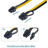 Pi+® (PiPlus®) 18AWG 6Pin to Single 8pin PCI-E Male-to-Male Adapter Cable-50cm