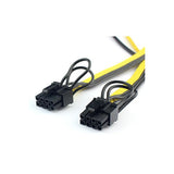 Pi+®(PiPlus®) Dual Pcie Graphic Card 8pin 6+2 Pin Splitter Asic Power Cable 12AWG+16AWG