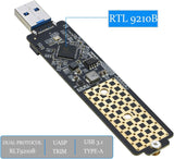 Pi+® (PiPlus®) Nvme to USB 3.1 Adapter Type A Card Converter Reader with Key B/Key B+M