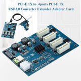 Pi+® (PiPlus®) PCI-E to PCI-E Adapter Card PCI-E 1X to 4X PCIe USB3.0 Converter Extender Adapter