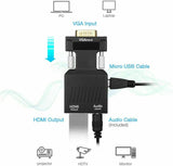 Pi+® (PiPlus®) VGA to HDMI Adapter with Audio PC to TV Monitor Projector 1080P Active Converter