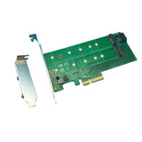 Pi+®(PiPlus®)PCIe x4 to NGFF (PCIe) SSD + SATA to NGFF (SATA) Card (3.3V, 12V) 1B1M