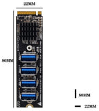 Pi+® (PiPlus®) M.2 M KEY PCI-E3.0 4port Expansion Board for Windows XP, 7, 8, 10, for Vista