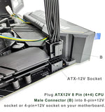 Pi+®(PiPlus®) EPS12V CPU 8 Pin Female to CPU ATX 8 Pin and ATX 4 Pin Male Power Supply Extension Cable