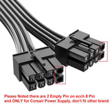 Pi+® (PiPlus®) PCIe 5.0 12VHPWR Dual 8 Pin PCIe Male to 12+4 Pin Male Cable