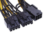 Pi+® (PiPlus®) 6Pin (Female) to 2(6+2) Pin (Male) PCIe Power Cable