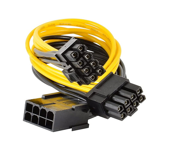 Pi+® (PiPlus®) 8-Pin Female to 2(6+2) Pin Male Power Cable-18 AWG-35CM