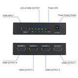 Pi+™ (PiPlus™) HDMI Splitter 1X4 Ports with Full Ultra HD 1080P Resolutions (1 Input to 4 Outputs)