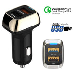 Pi+® (PiPlus®) Dual USB Qualcomm Compatible Quick Charge 3.0 Car Charger