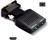 Pi+® (PiPlus®) VGA to HDMI Adapter with Audio PC to TV Monitor Projector 1080P Active Converter