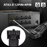 Pi+® (PiPlus®) 3XCPU 8Pin To 16Pin Male PCI-E 5.0 12VHPWR Elbow Adapter Cable