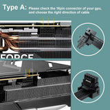Pi+® (PiPlus®) 3XCPU 8Pin To 16Pin Male PCI-E 5.0 12VHPWR Elbow Adapter Cable